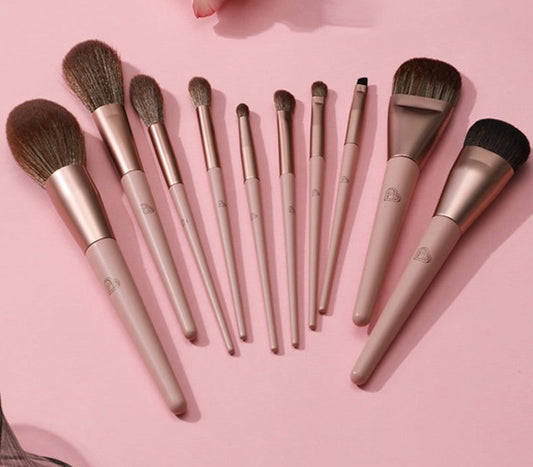 BLJ Pink Brown Makeup Brush Set
