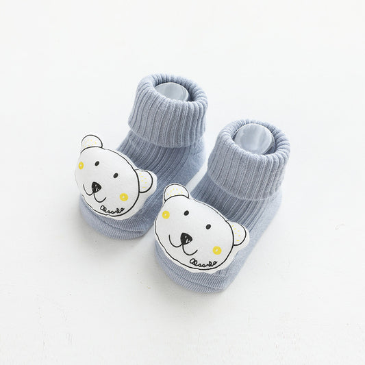 Blue 3D Bear Baby Socks