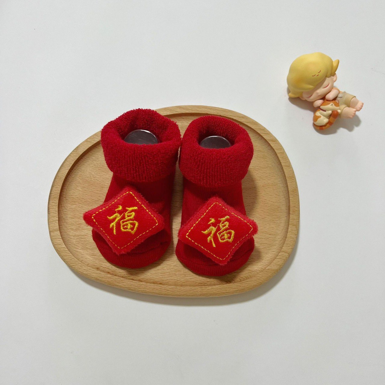 Red CNY Babies Socks