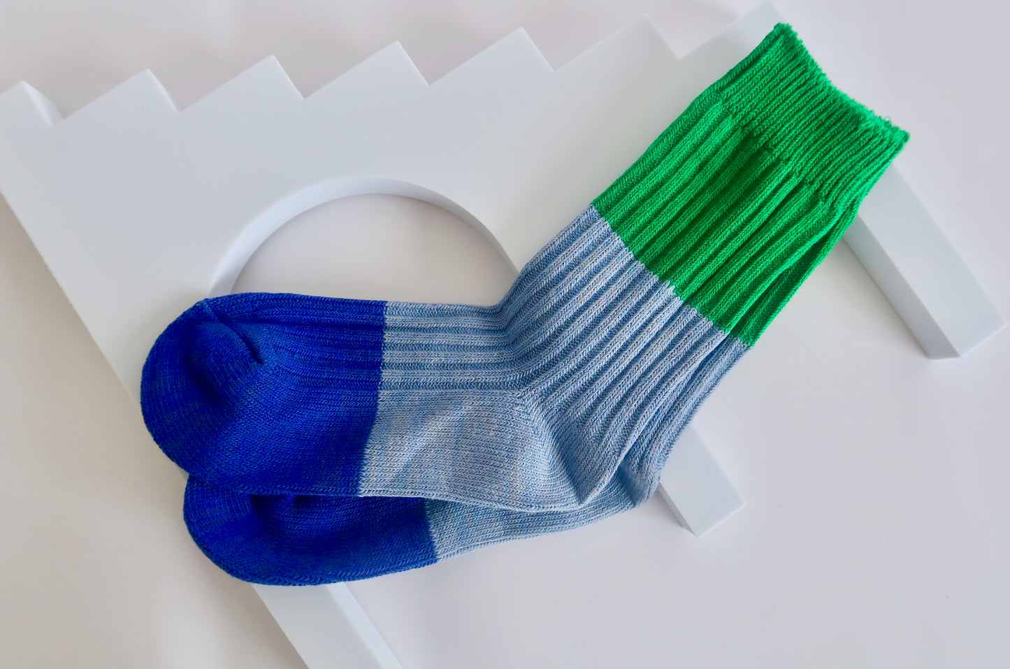 Plain Blue & Green Socks