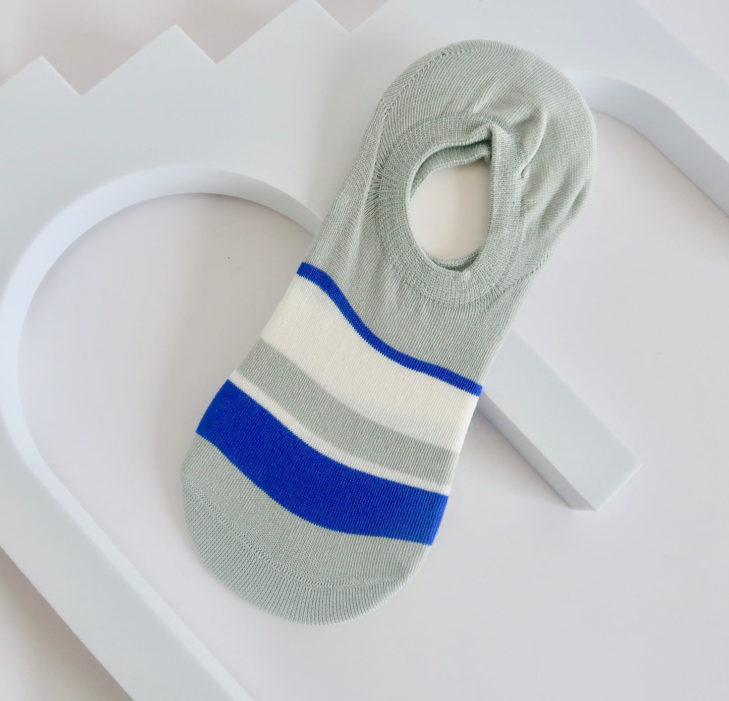 Blue Border Adult Socks