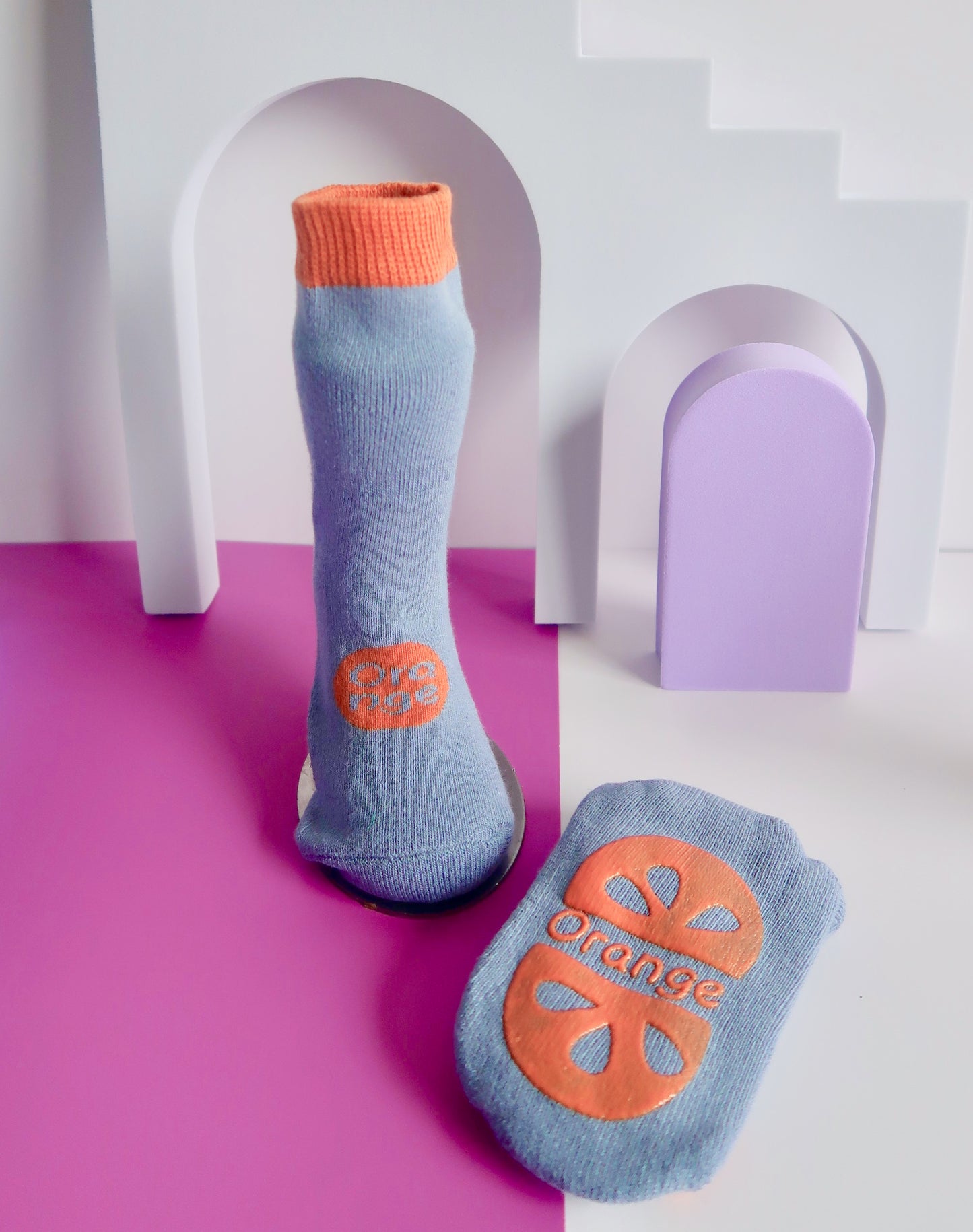 Orange Non - Slip Babies Socks