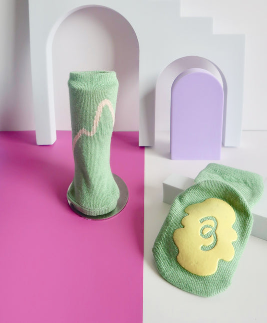 Vege Green Non - Slip Babies Socks