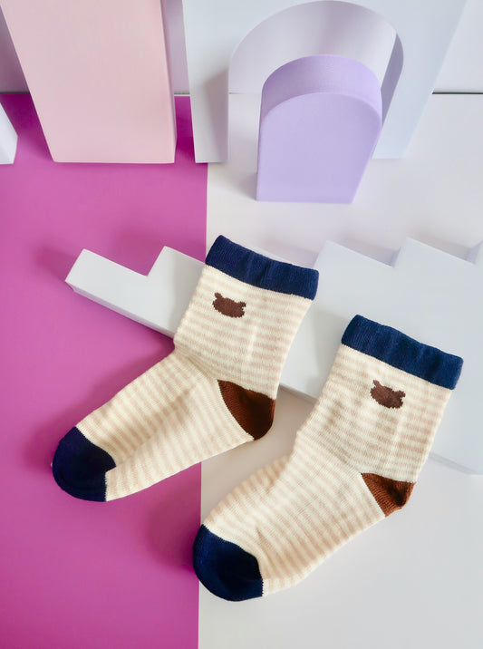 Stripe Bear Babies Socks