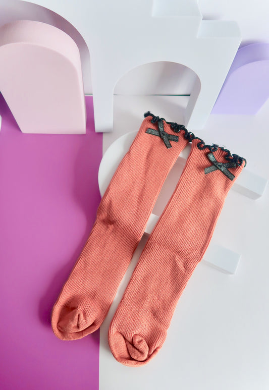 Orange Ribbon Babies Socks