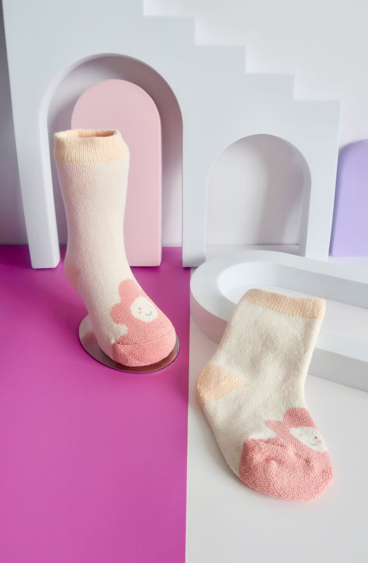 Pink Flower Babies Socks