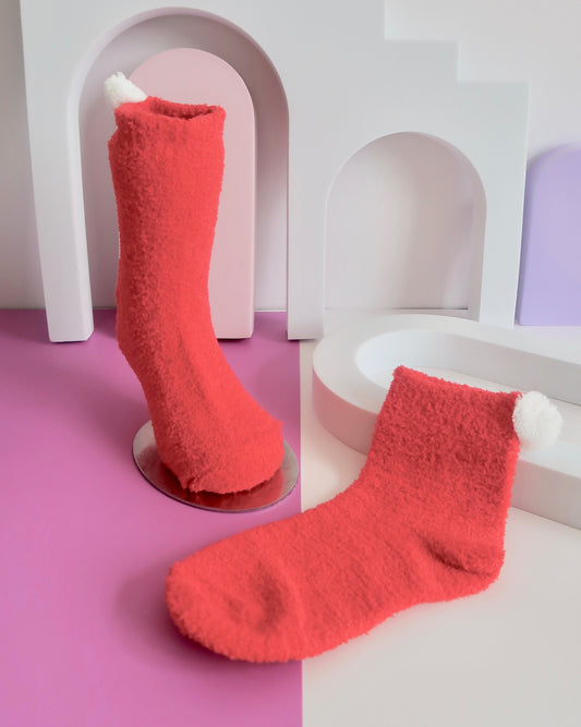Red Fleece Babies Socks