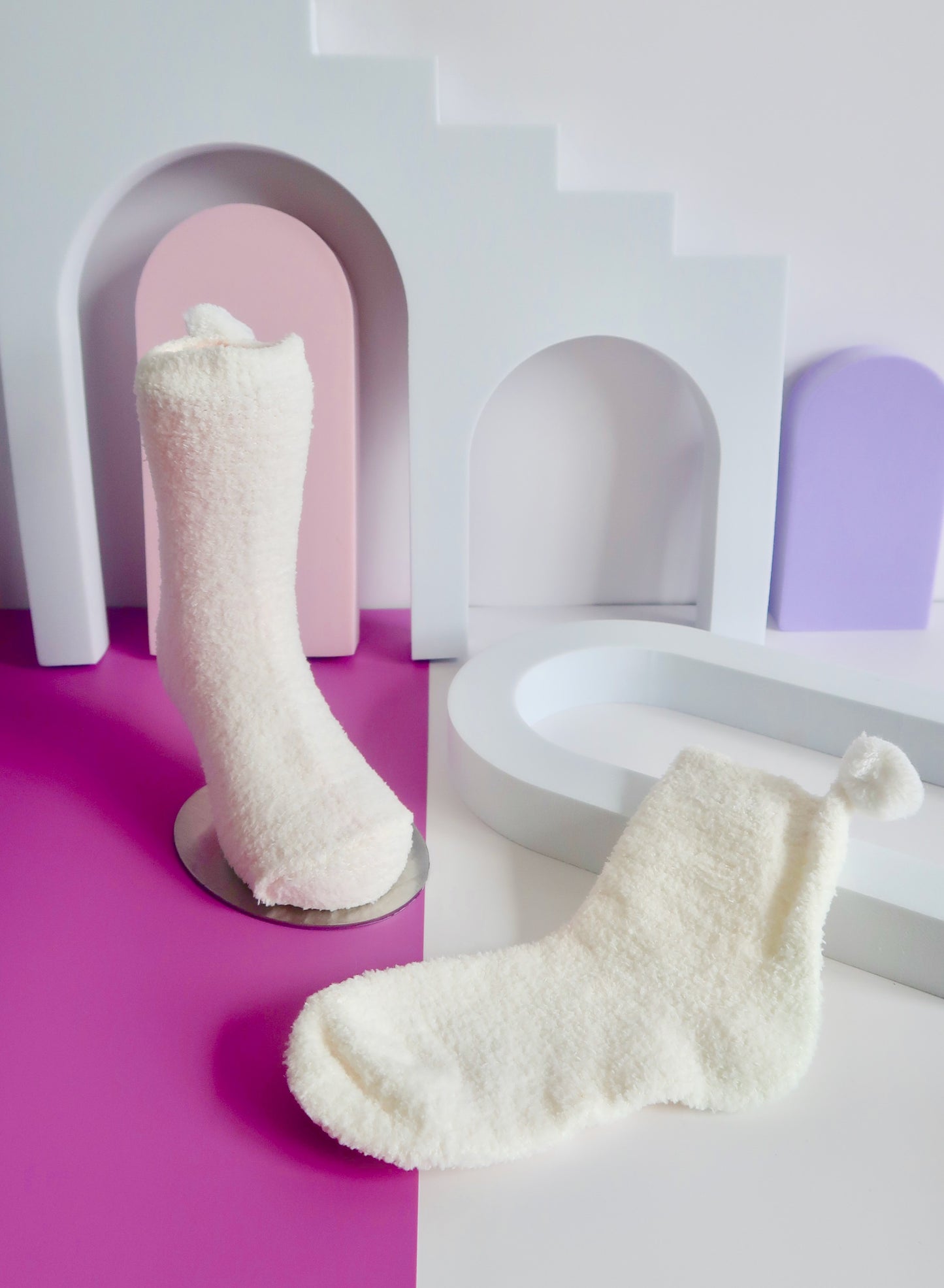 White Fleece Babies Socks