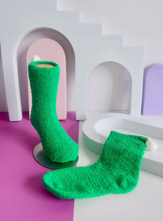 Green Fleece Babies Socks