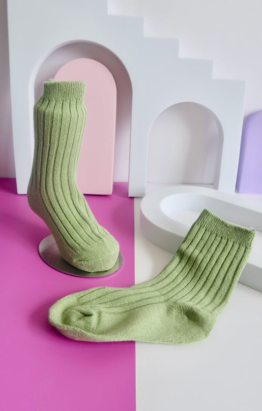 Plain Green Babies Socks