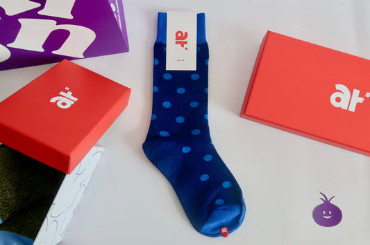 Almond Rocks Blue Polka Dots Socks