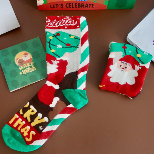 Merry Christmas Santa Adult Socks