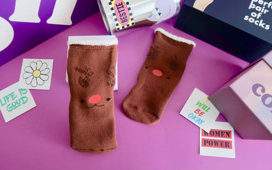 Brown Deer Babies Socks