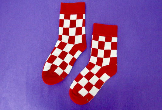 Checkered CNY Adult Socks