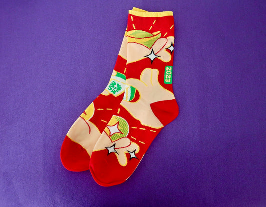 Fancy Happy New Year Adult Socks