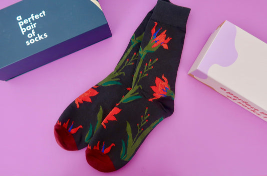 Midnight Flower Adult Socks