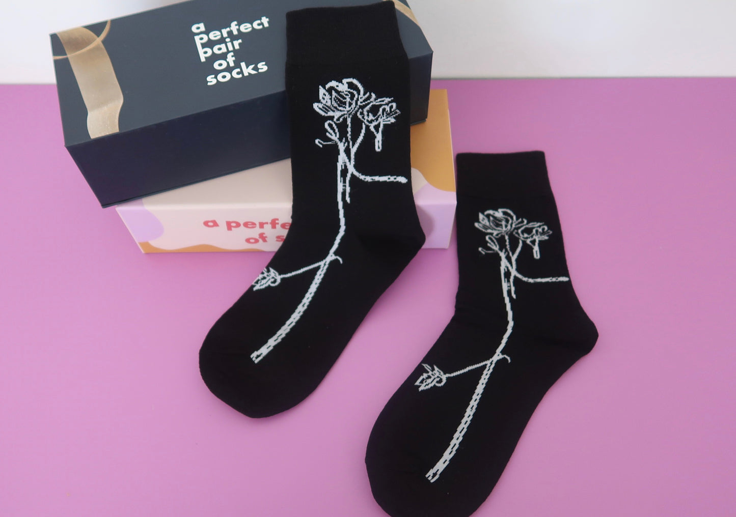 Black Beauty Roses Adult Socks