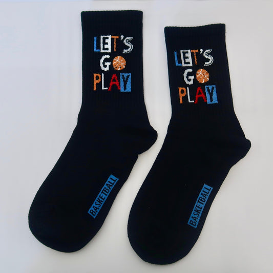 Let's Go Play Black Adult Socks