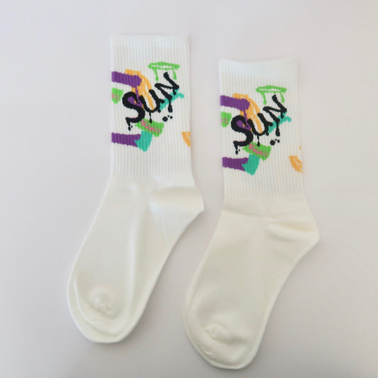 Sun White Adult Socks