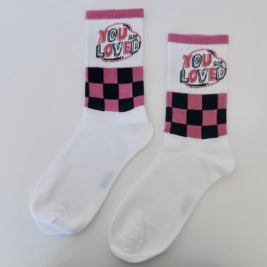 You Are Loved Pink Adult Socks