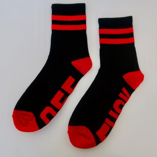 Black and Red Statement Adult Sock