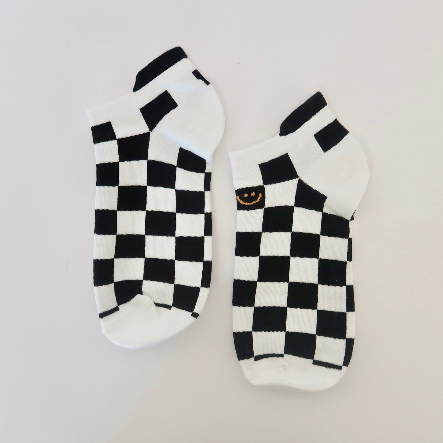 B&W Checkerboard Adult Socks
