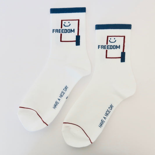 Freedom All White Adult Socks