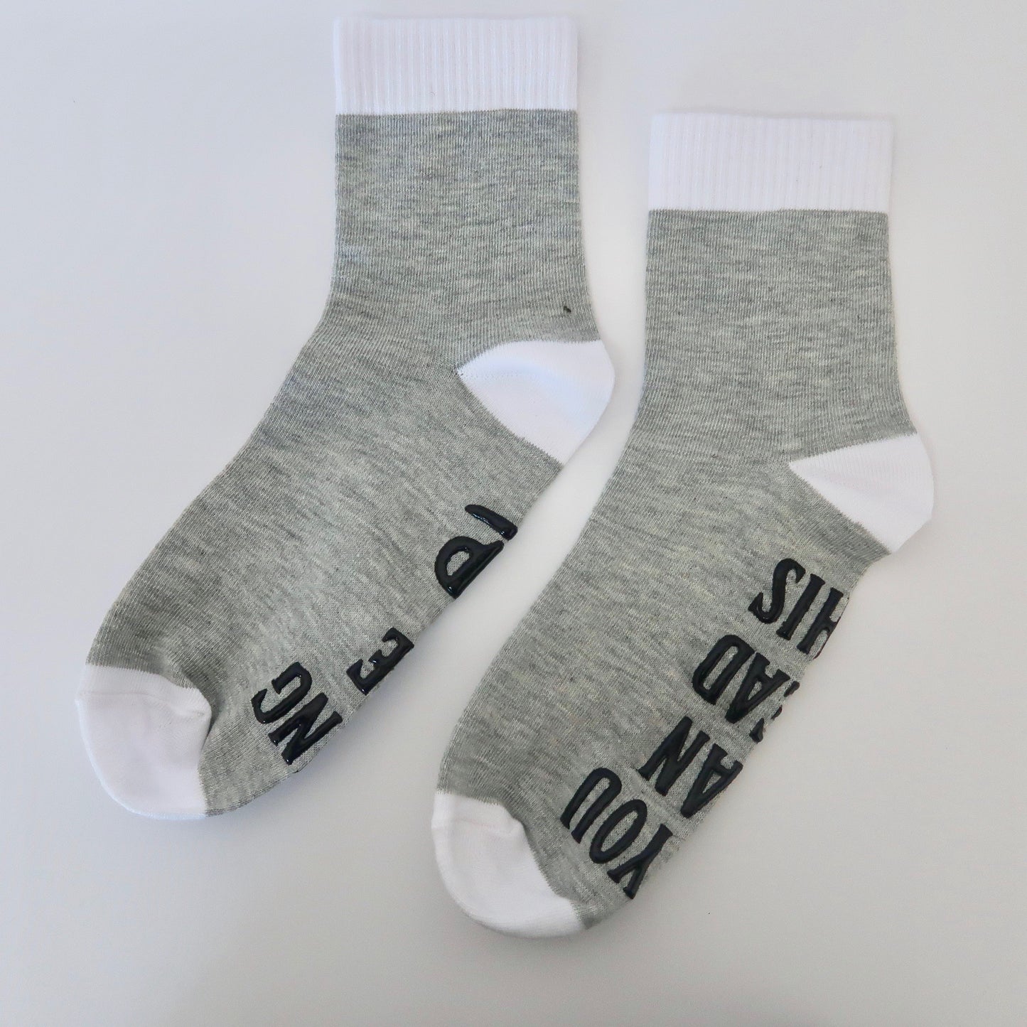 Grey and White Statement Socks