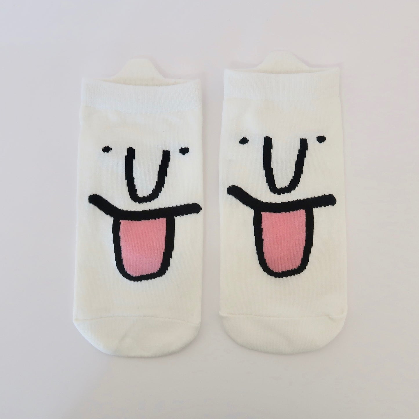 Silly Face White Adult Socks