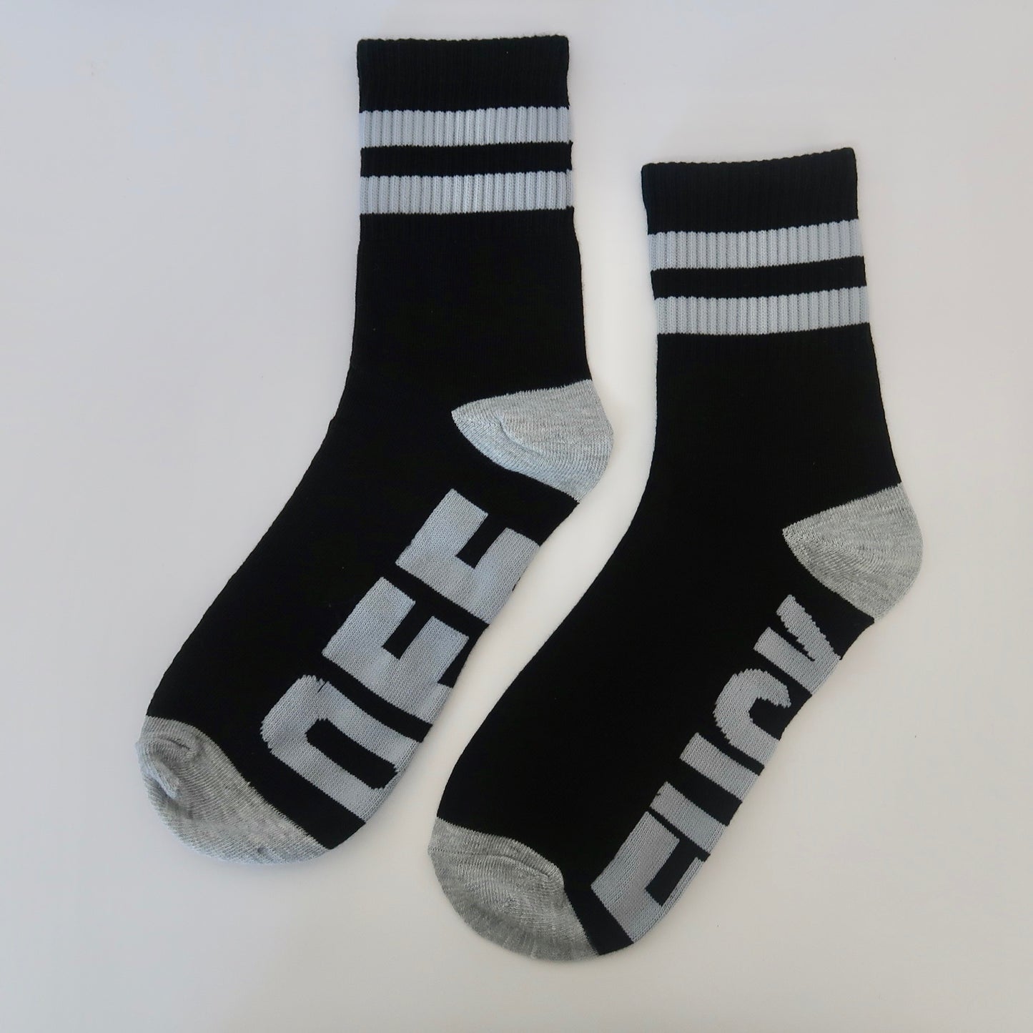 Black and Grey Statement Adult Socks