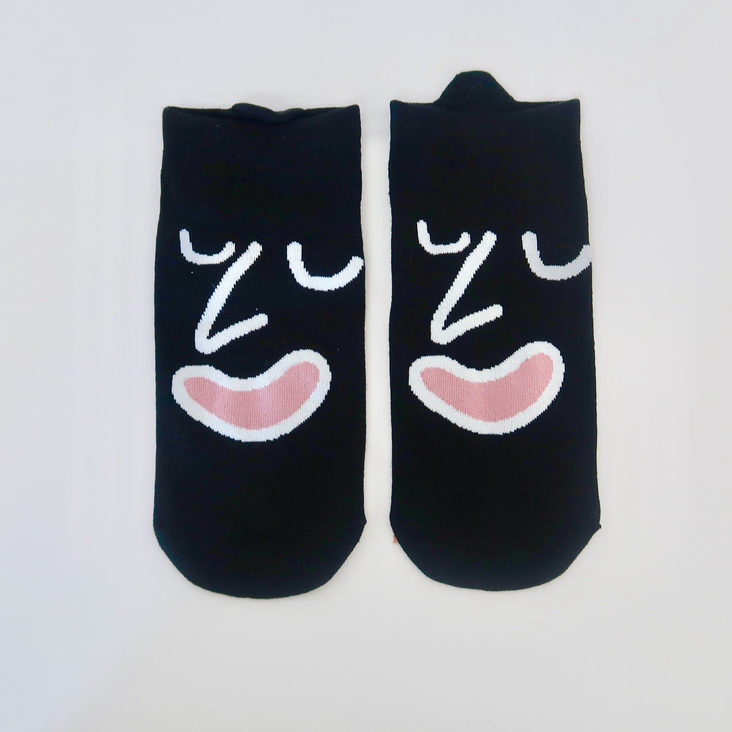 Black Face Abstract Adult Socks