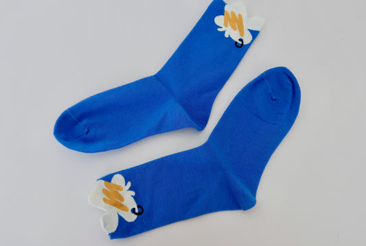 Floral Blue Socks