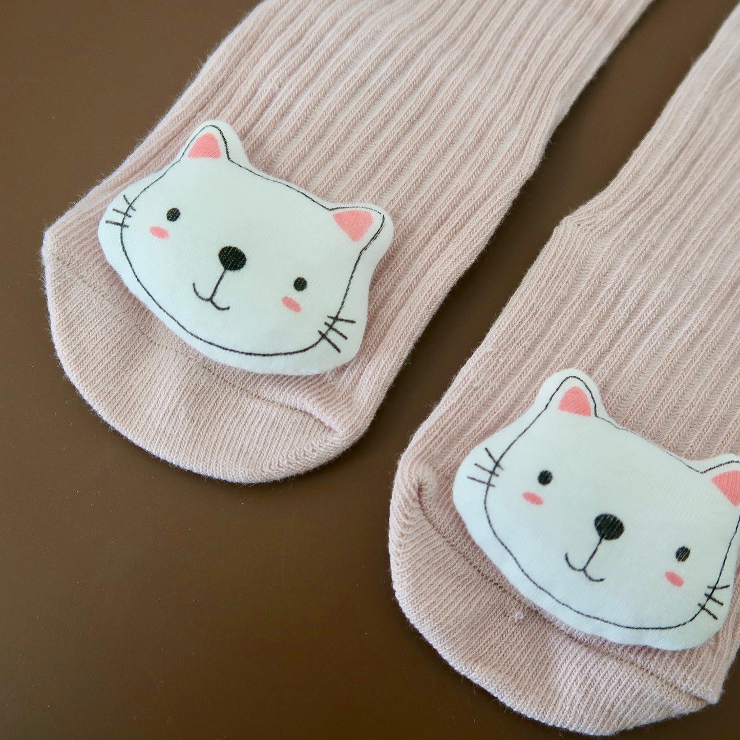 Pink 3D Kitty Baby Socks