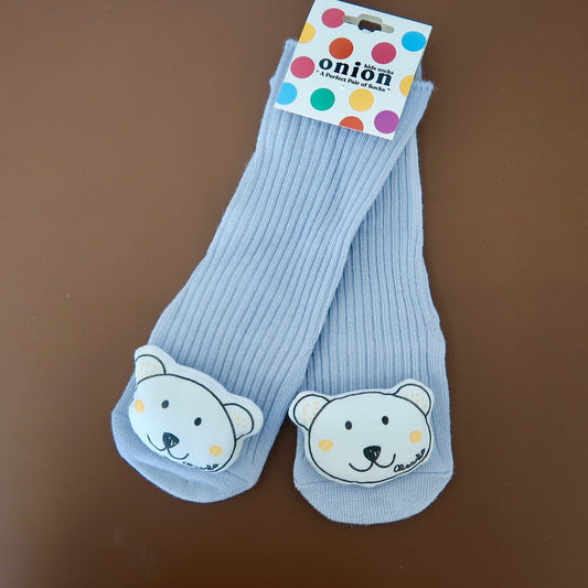 Blue 3D Bear Baby Socks