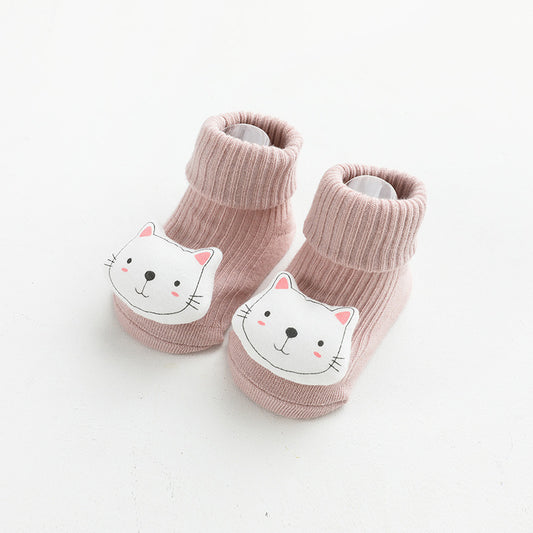 Pink 3D Kitty Baby Socks