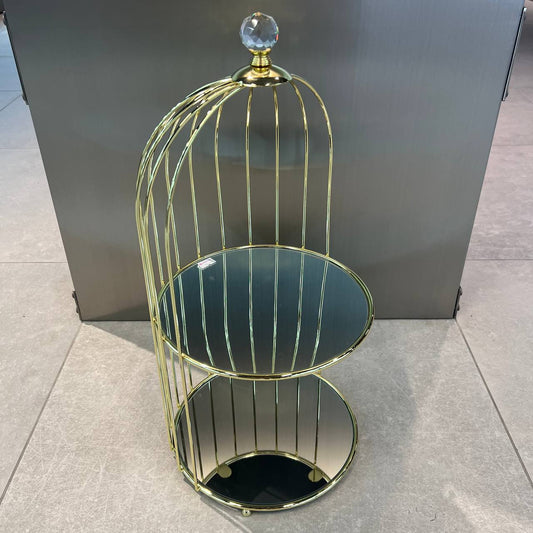 Golden Rack Display Stand - Birdcage Design