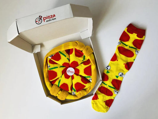 Large Cheesy Pizza Socks with Box